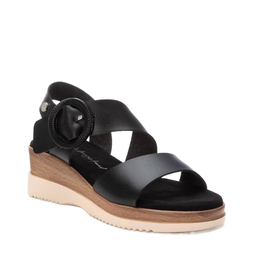 NEW XTI women's wedge sandals in black